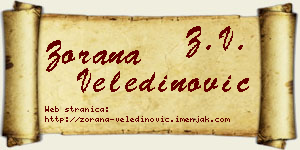 Zorana Veledinović vizit kartica